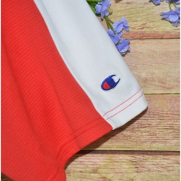 Champion Men's Red Button Front Baseball Jersey Size XL V-Neck Bullseye Racing - Picture 4 of 9